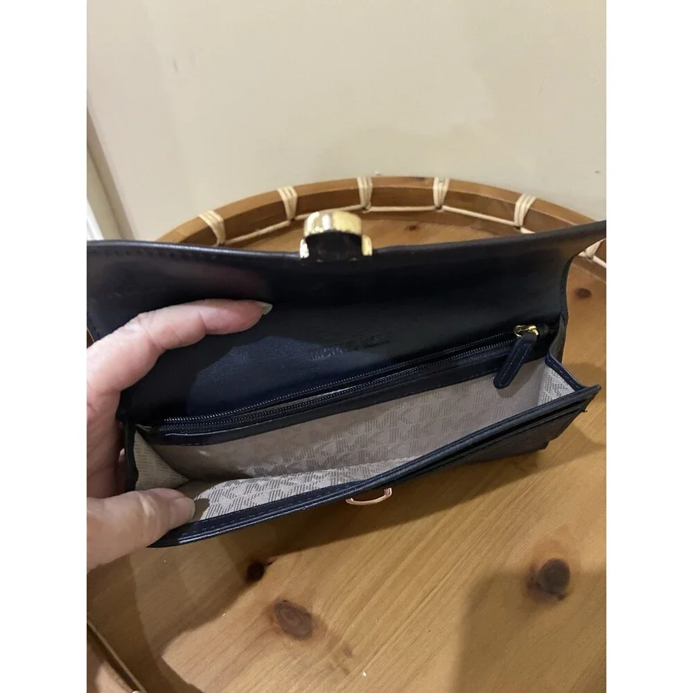 Michael Kors Charlton Baltic Blue Flap Wallet